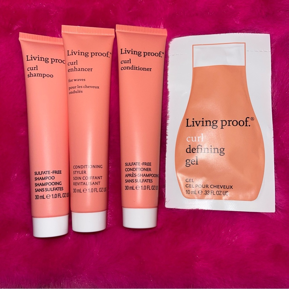 Set of Mini Living Proof Curl Shampoo, Conditioner, and Enhancer